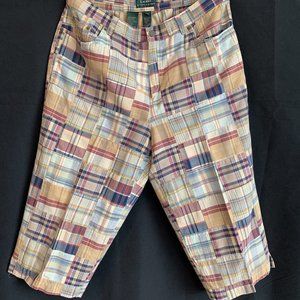 Ralph Lauren Plaid Capri Zip Up 100% Cotton - 14W